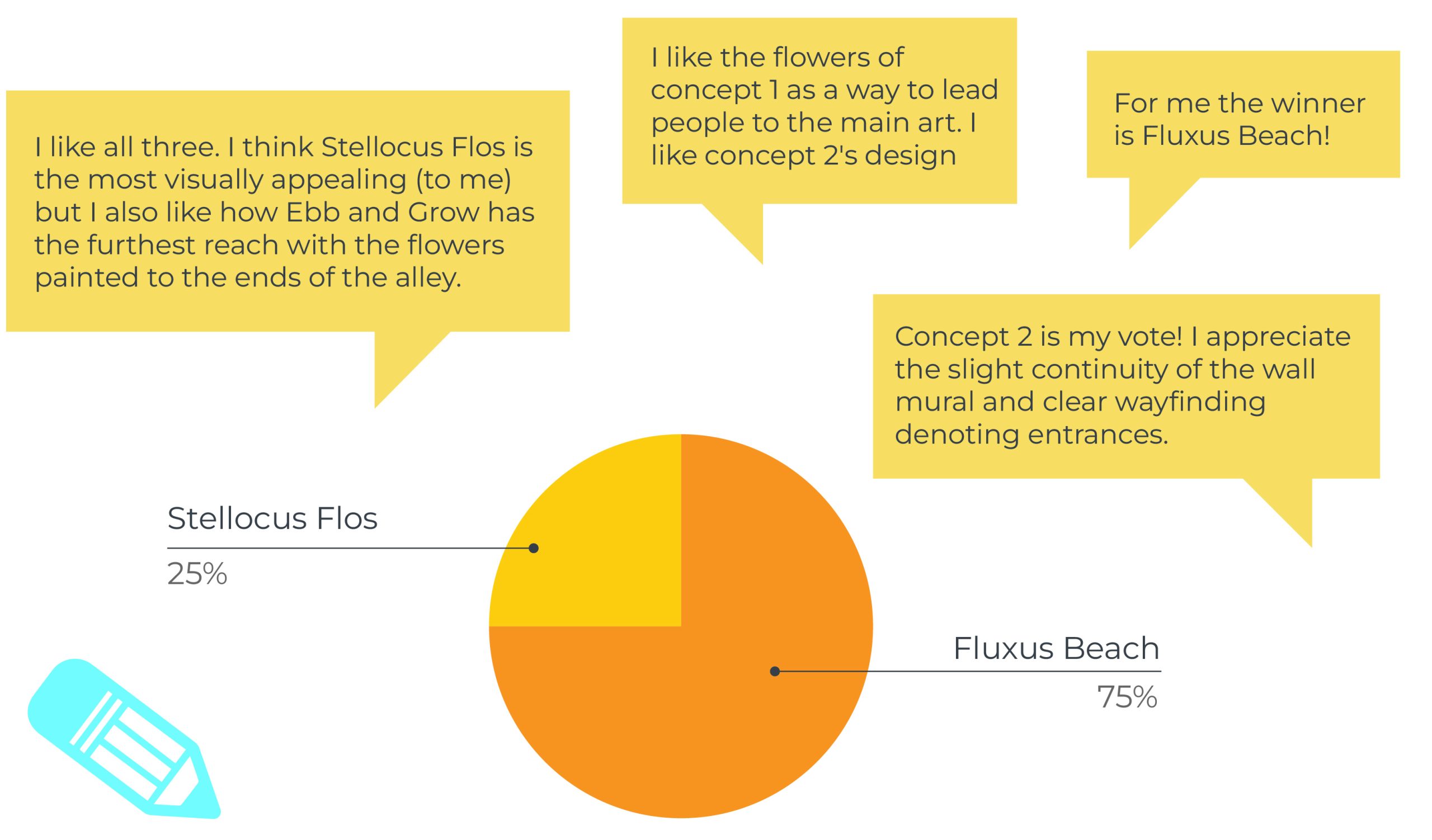 Trenton Alley Placemaking community feedback quotes & chart